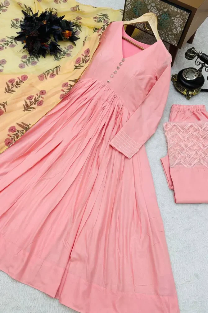 baby pink gown design for women
