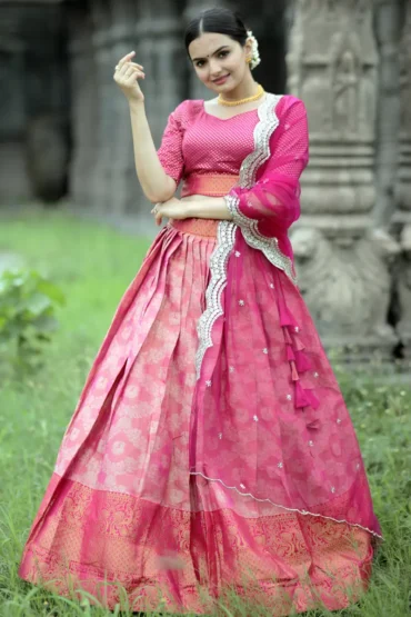 Embellished South Indian Lehenga in Designer Bridal Wear – Nameera by Farooq