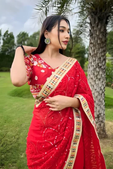 Designer Red Saree for Karwa Chauth 2023 online