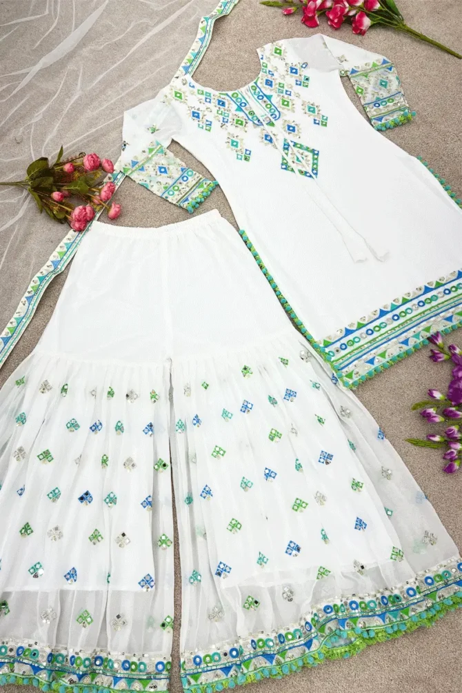 White sharara suit for girls Anaya Designer Studio | Sarees, Gowns and Lehenga Choli