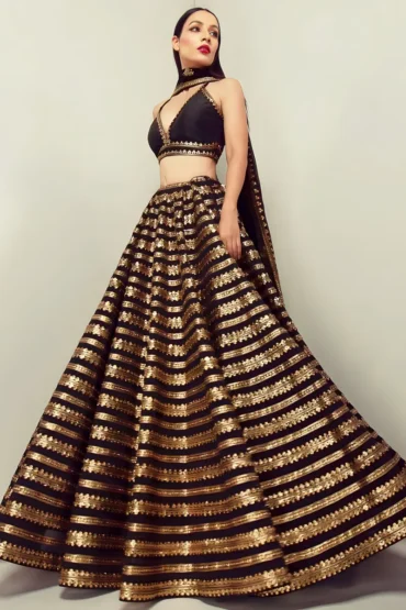 Black Sequence Lehenga for Cocktail Party